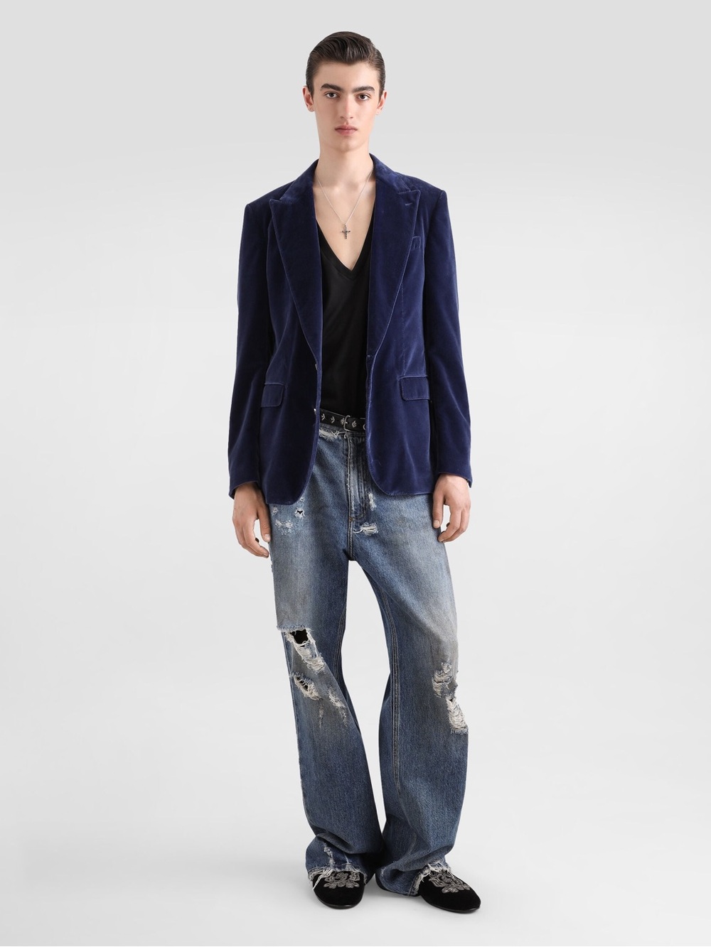 DOLCE & GABBANA Velvet Single-Breasted Velvet jacket Size 52